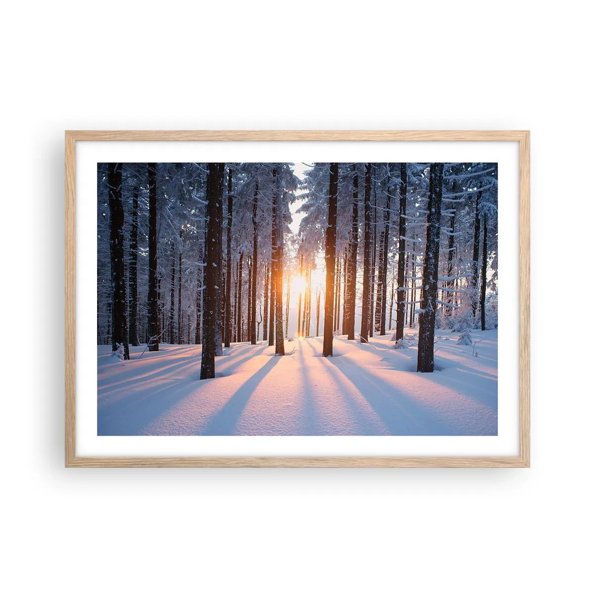 Affiche dans un chêne clair - Poster - Clairement en noir et blanc - 70x50 cm