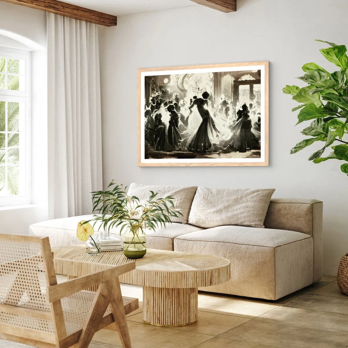 Affiche dans un chêne clair - Poster - La grande mascarade - 100x70 cm