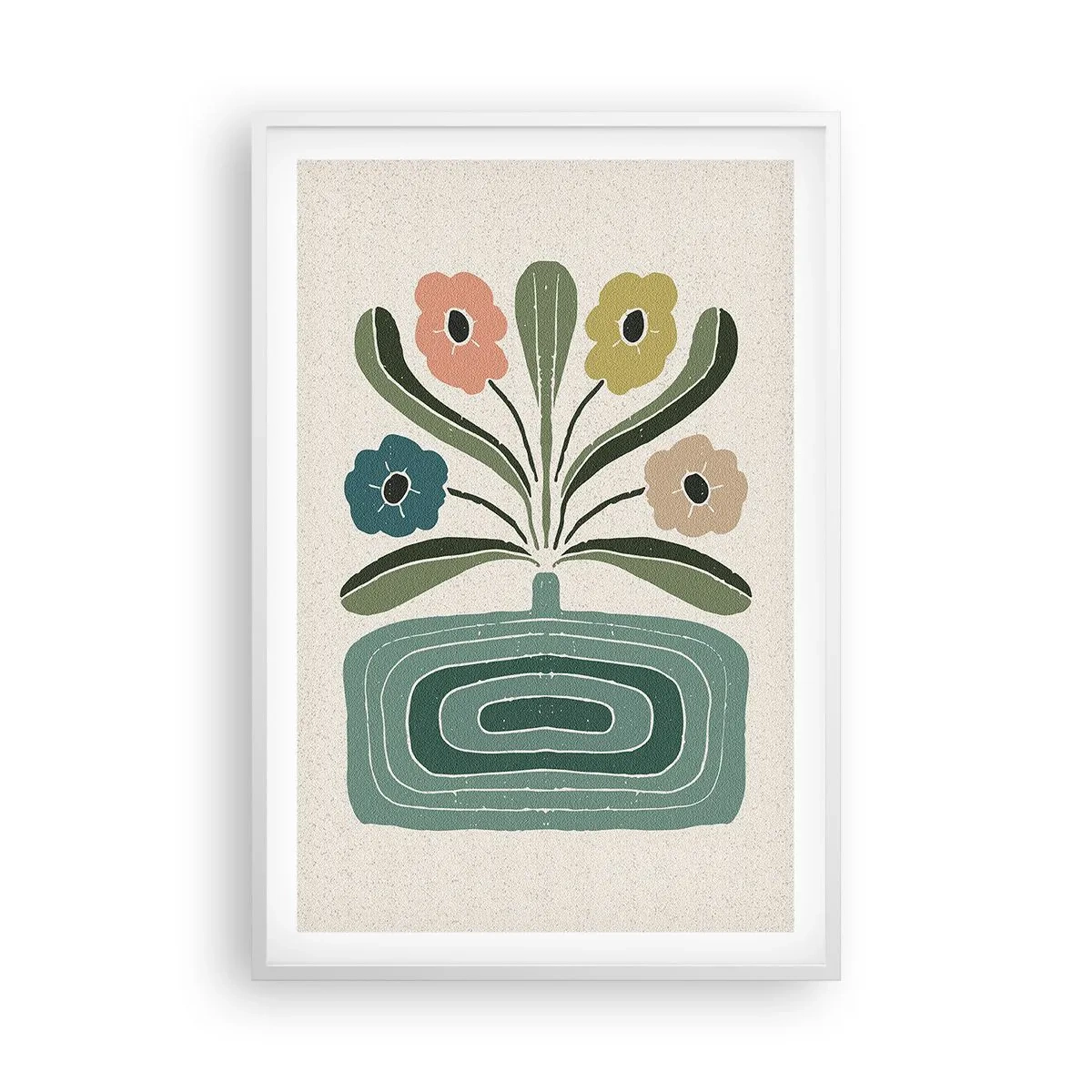 Affiche dans un cadre blanc - Poster - Bouquet symétrique - 61x91 cm