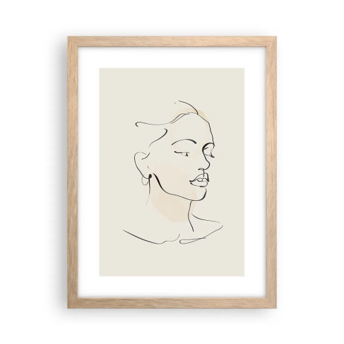 Affiche dans un chêne clair - Poster - Une ligne certaine - 30x40 cm