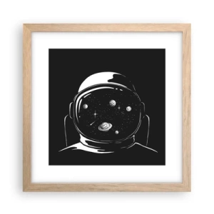 Affiche dans un chêne clair - Poster - Sympa la vue - 30x30 cm