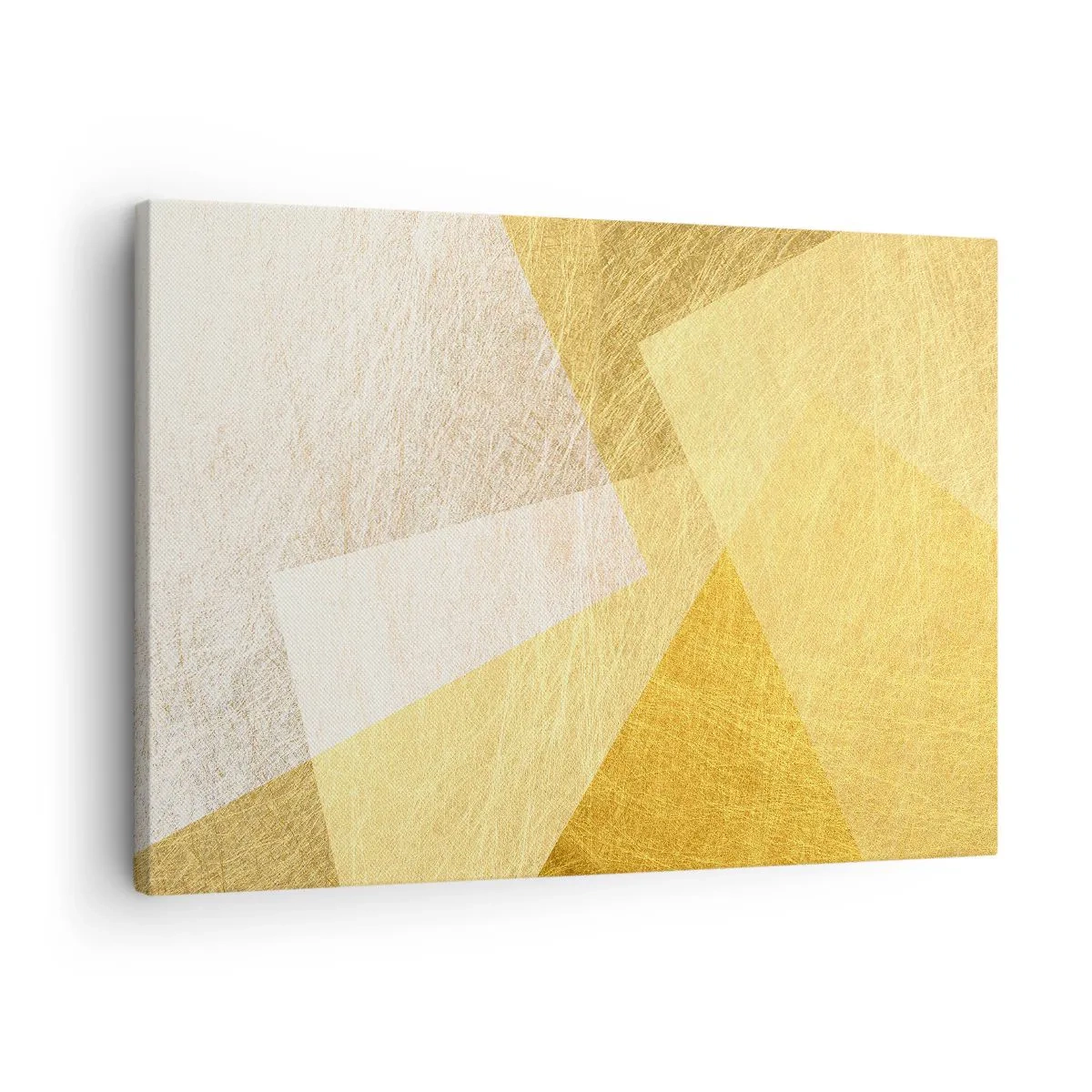 Impression sur toile - Image sur toile - Formes géométriques aux tons dorés et clairs - 70x50cm - Météo géométrique - Décoration murale moderne pour le salon et la chambre ARTTOR