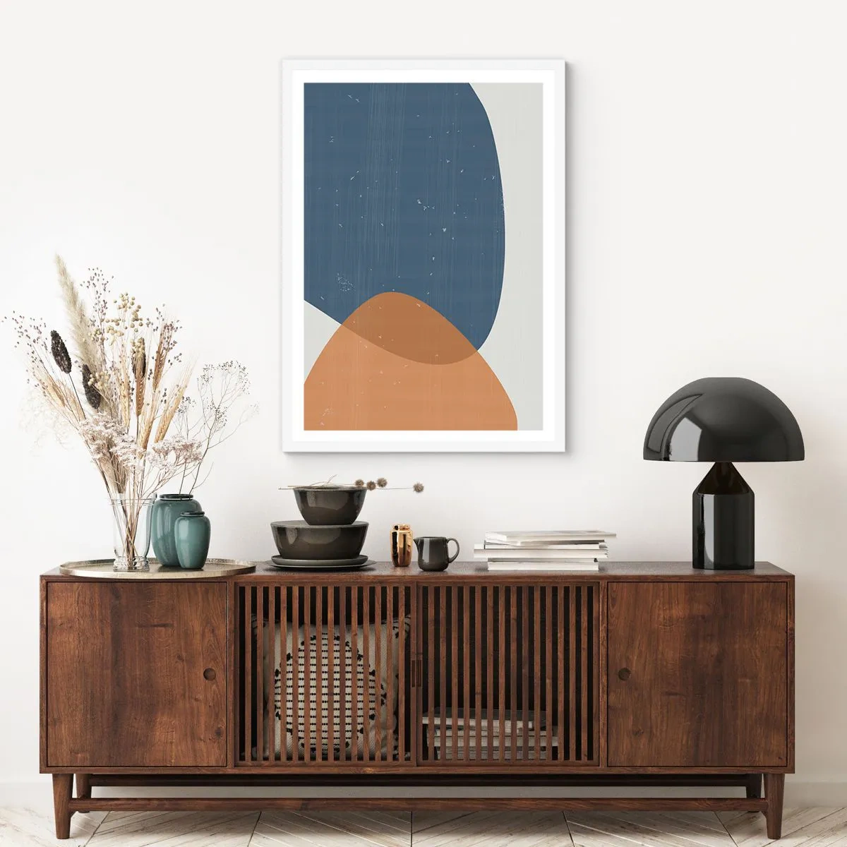 Affiche dans un cadre blanc - Poster - Ovales et influences - 61x91 cm