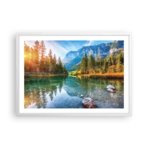 Affiche dans un cadre blanc - Poster - Douceur automnale - 70x50 cm