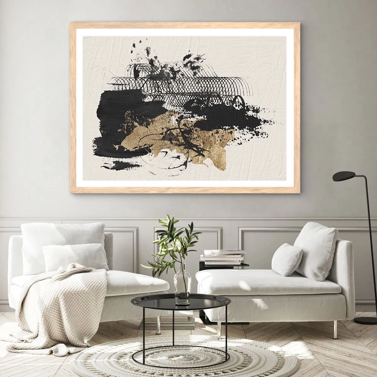 Affiche dans un chêne clair - Poster - Composer avec passion - 91x61 cm