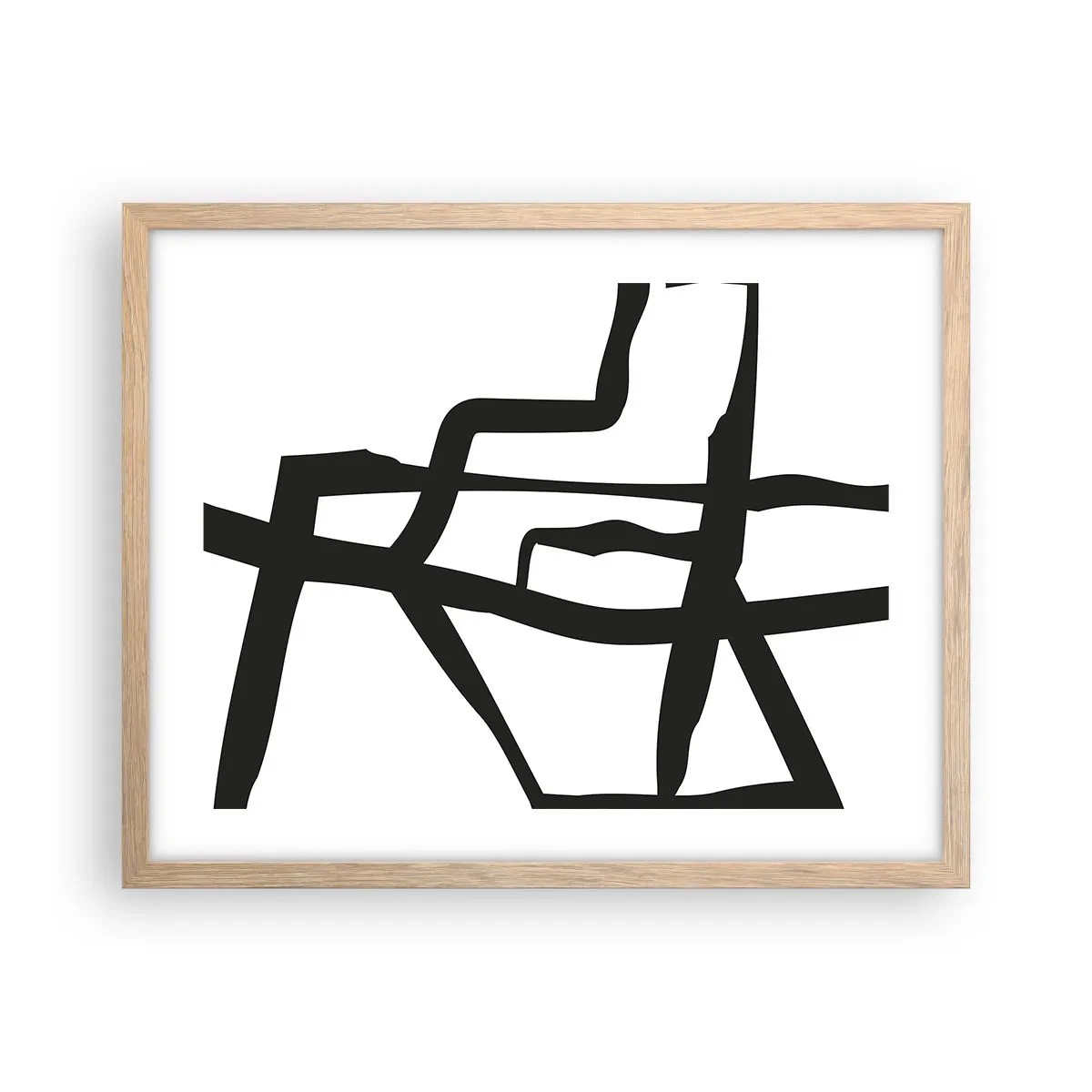 Affiche dans un chêne clair - Poster - Conception noir et blanc - 50x40 cm