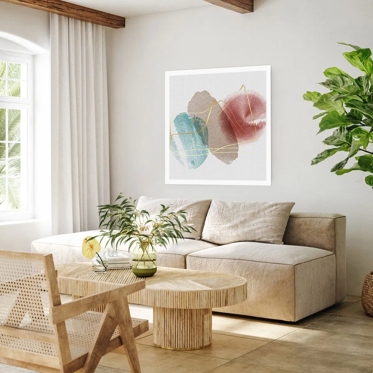 Affiche - Poster - Coraux de l'espace - 60x60 cm