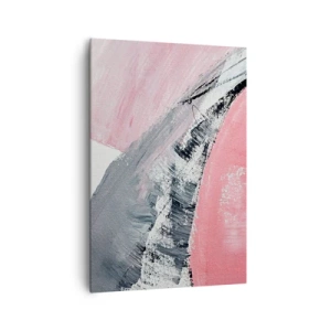 Impression sur toile - Image sur toile - Une composition abstraite dans les tons de rose et de gris. - 70x100cm - Composition assortie - Décoration murale moderne pour le salon et la chambre ARTTOR