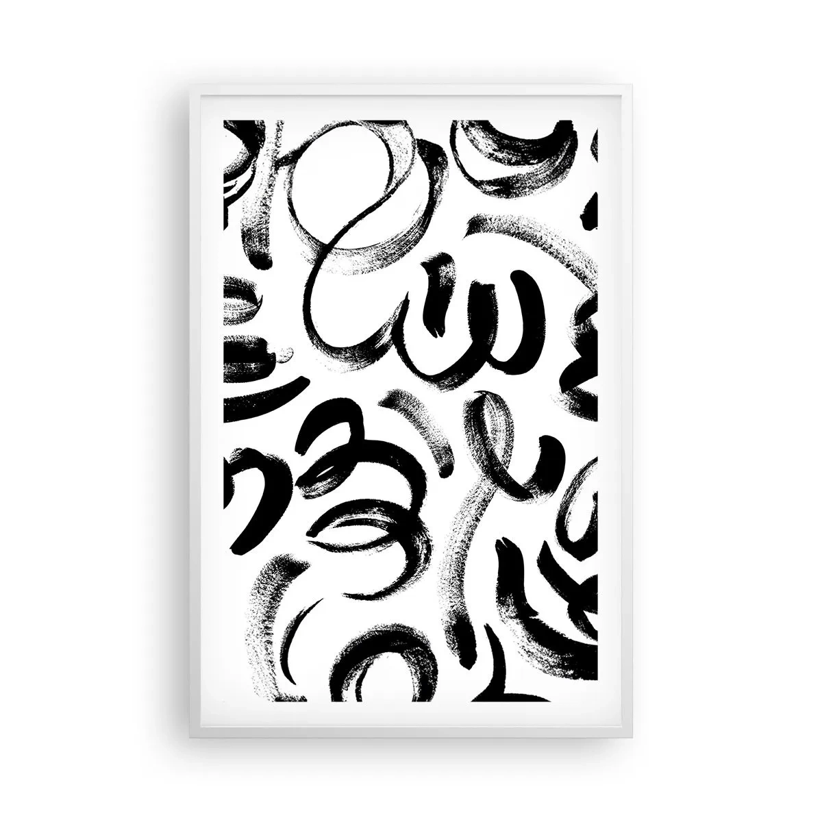 Affiche dans un cadre blanc - Poster - Noir sur blanc - 61x91 cm