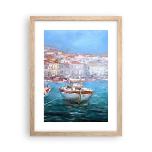 Affiche dans un chêne clair - Poster - Baie italienne - 30x40 cm