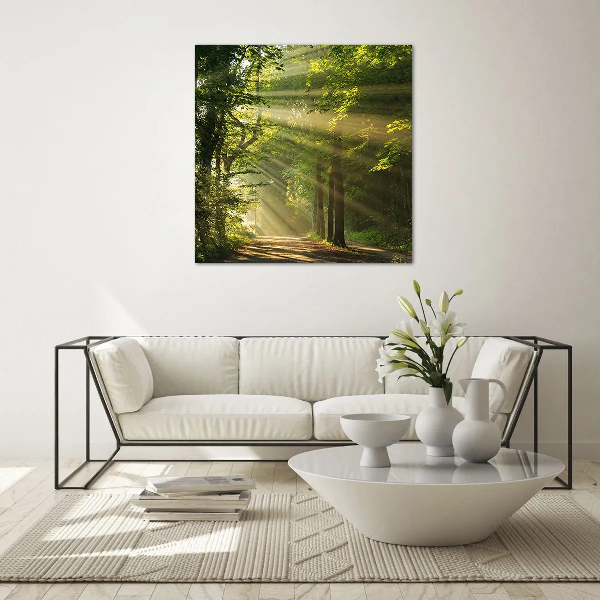 Impression sur verre - Image sur verre - Moment de forêt - 50x50 cm