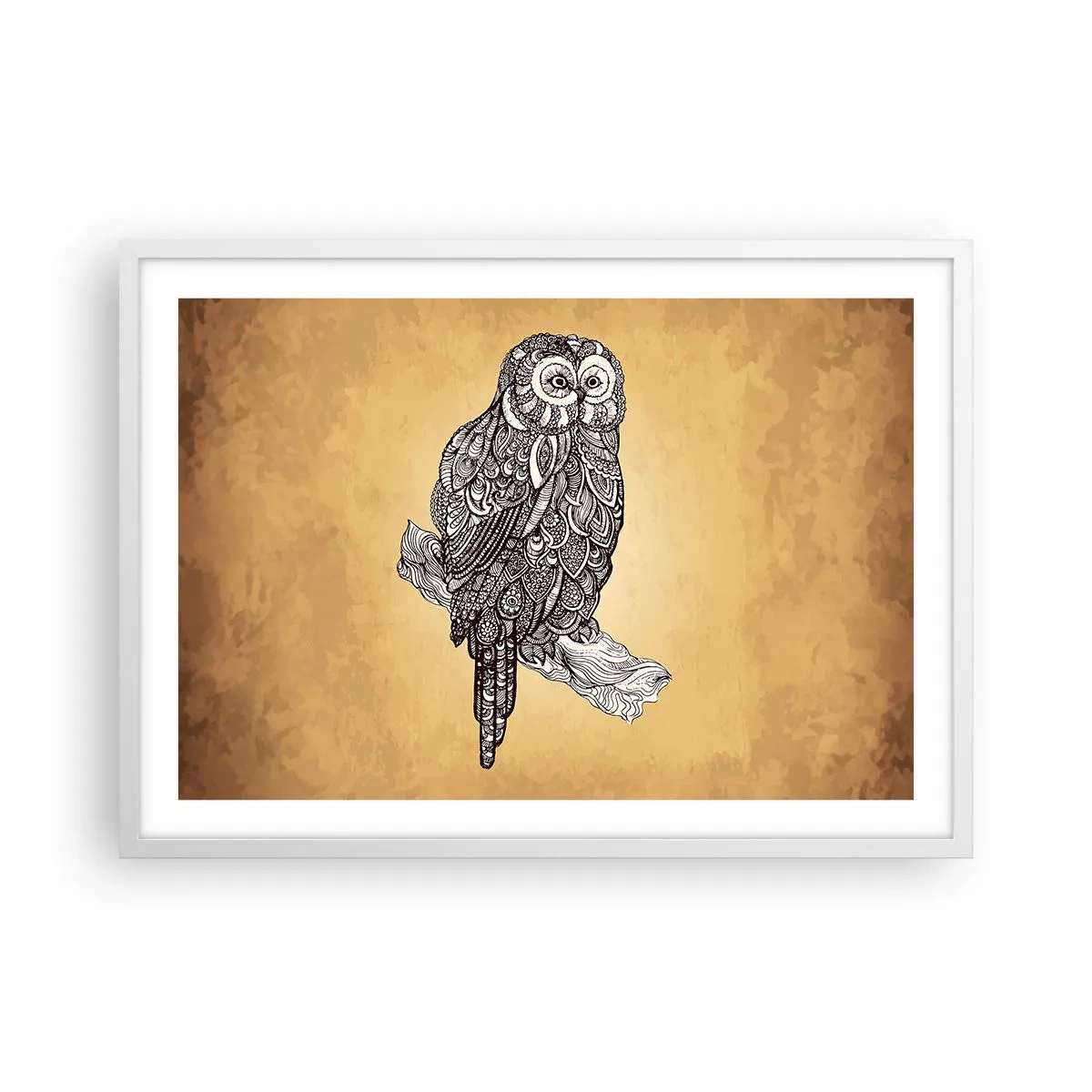 Affiche dans un cadre blanc - Poster - Ornements complexes de sagesse - 70x50 cm