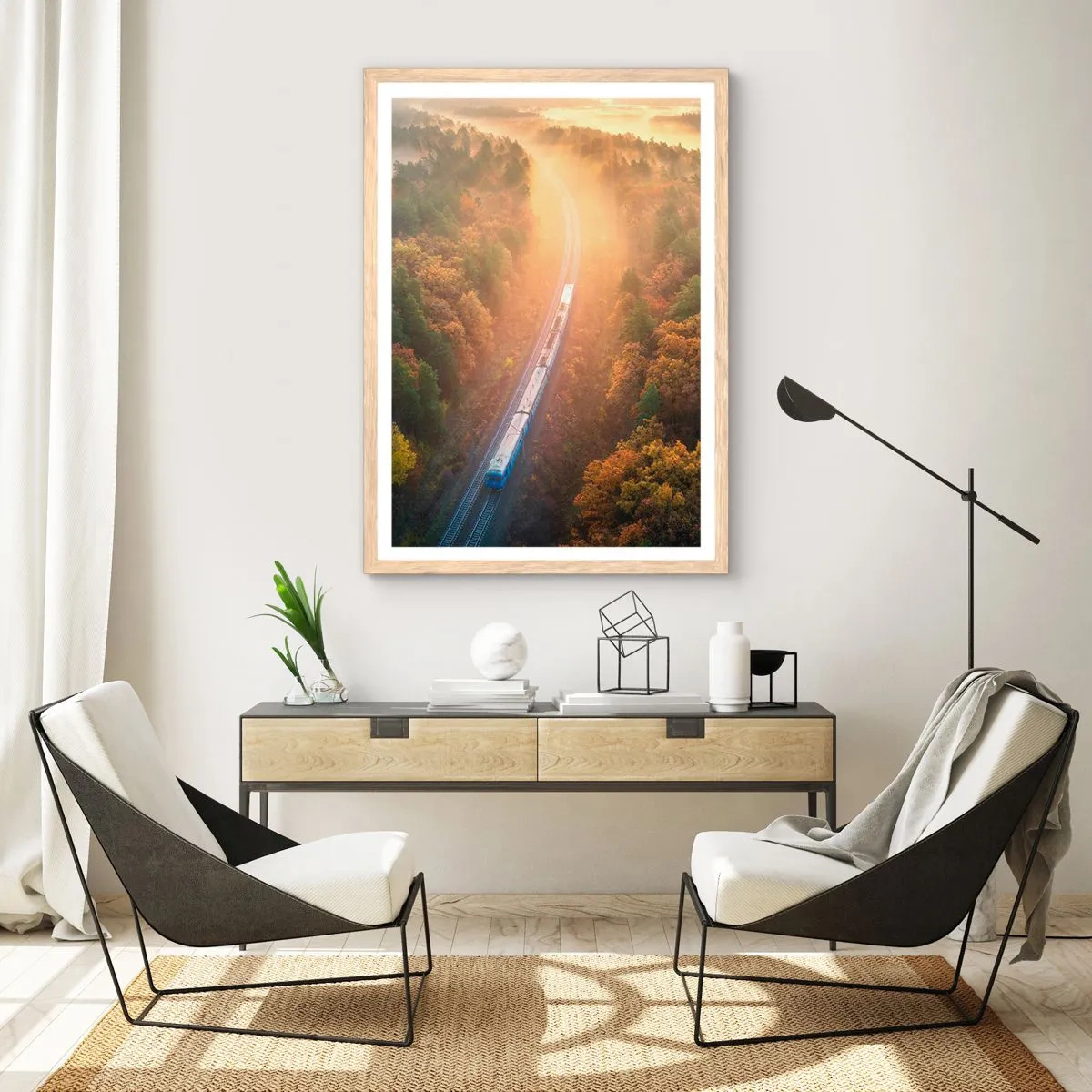 Affiche dans un chêne clair - Poster - Voyage printannier - 70x100 cm