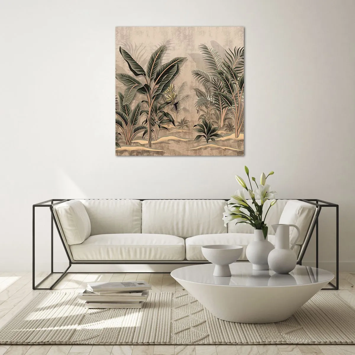 Impression sur verre - Image sur verre - Une gravure de style colonial - 30x30 cm