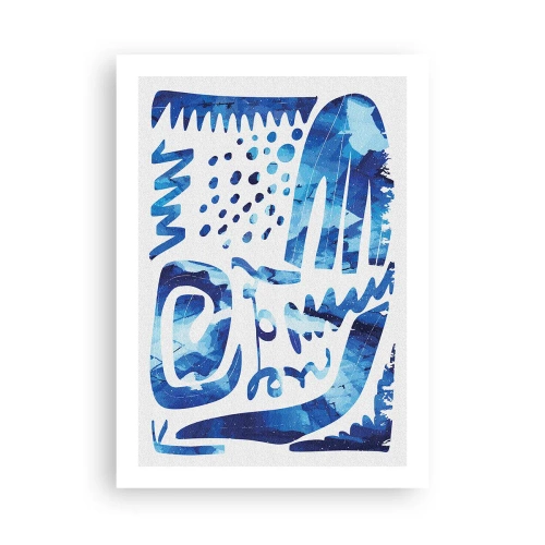 Affiche - Poster - Abstraction moderne dans les tons de bleu - 50x70cm - Retour aux racines - Décoration murale moderne pour le salon et la chambre ARTTOR