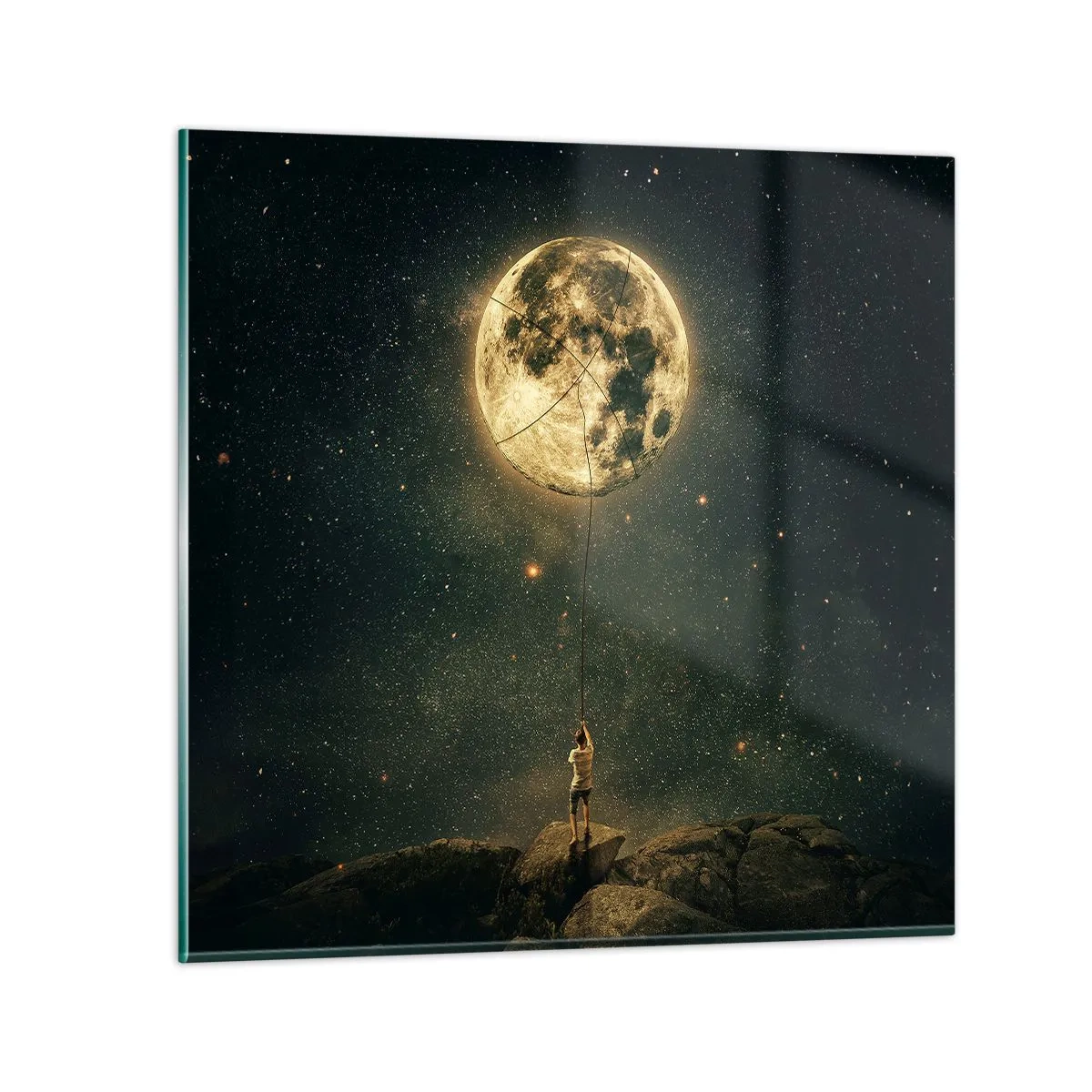 Impression sur verre - Image sur verre - Celui qui a volé la lune - 40x40 cm