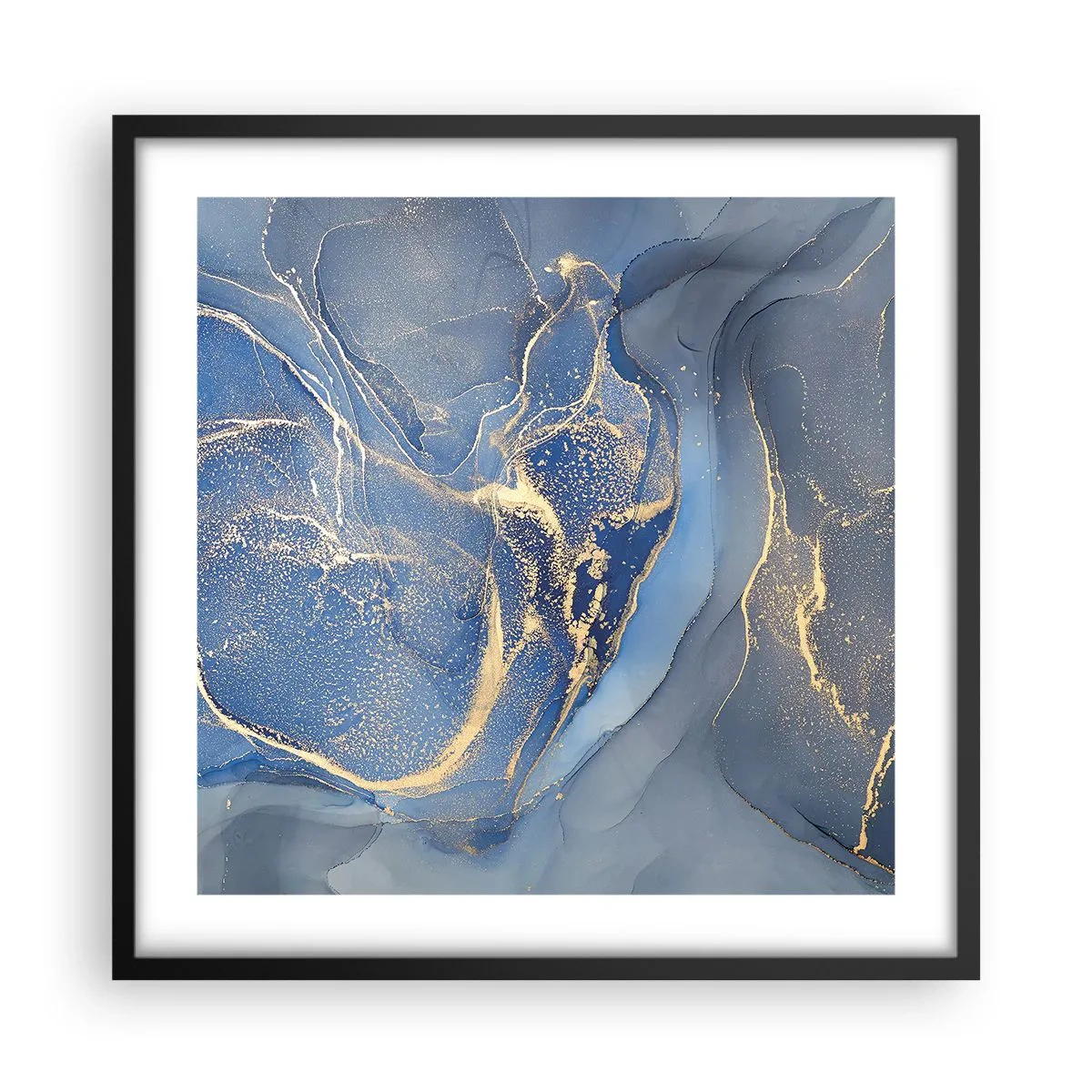 Affiche dans un cadre noir - Poster - Poussière d'or - 50x50 cm