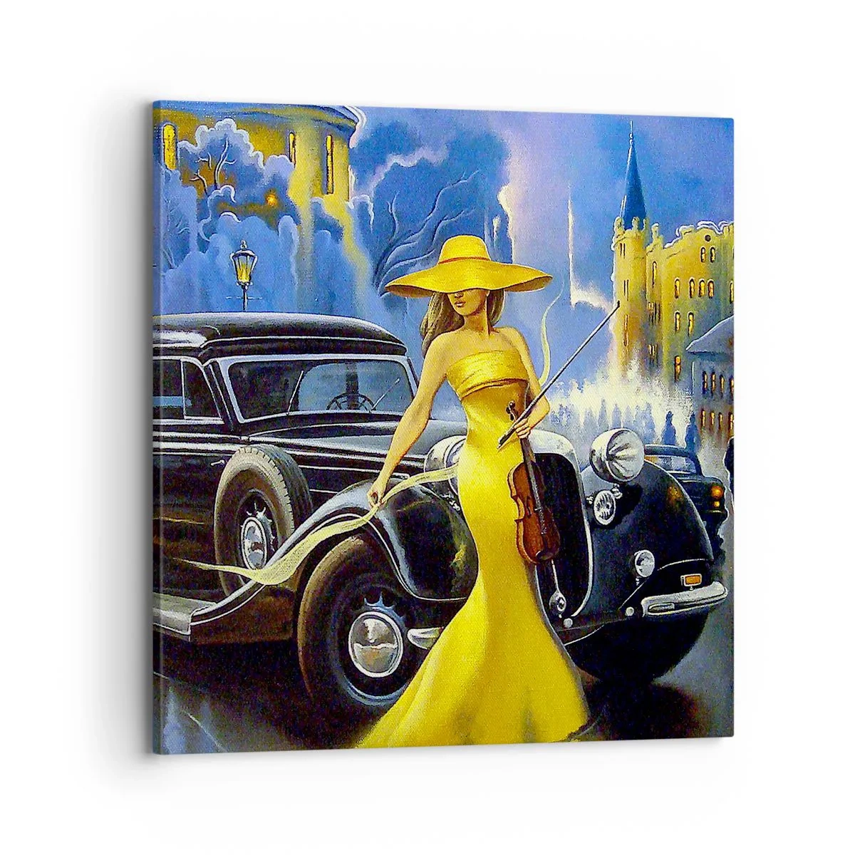 Impression sur toile - Image sur toile - Nocturne pour violon et amour - 70x70 cm