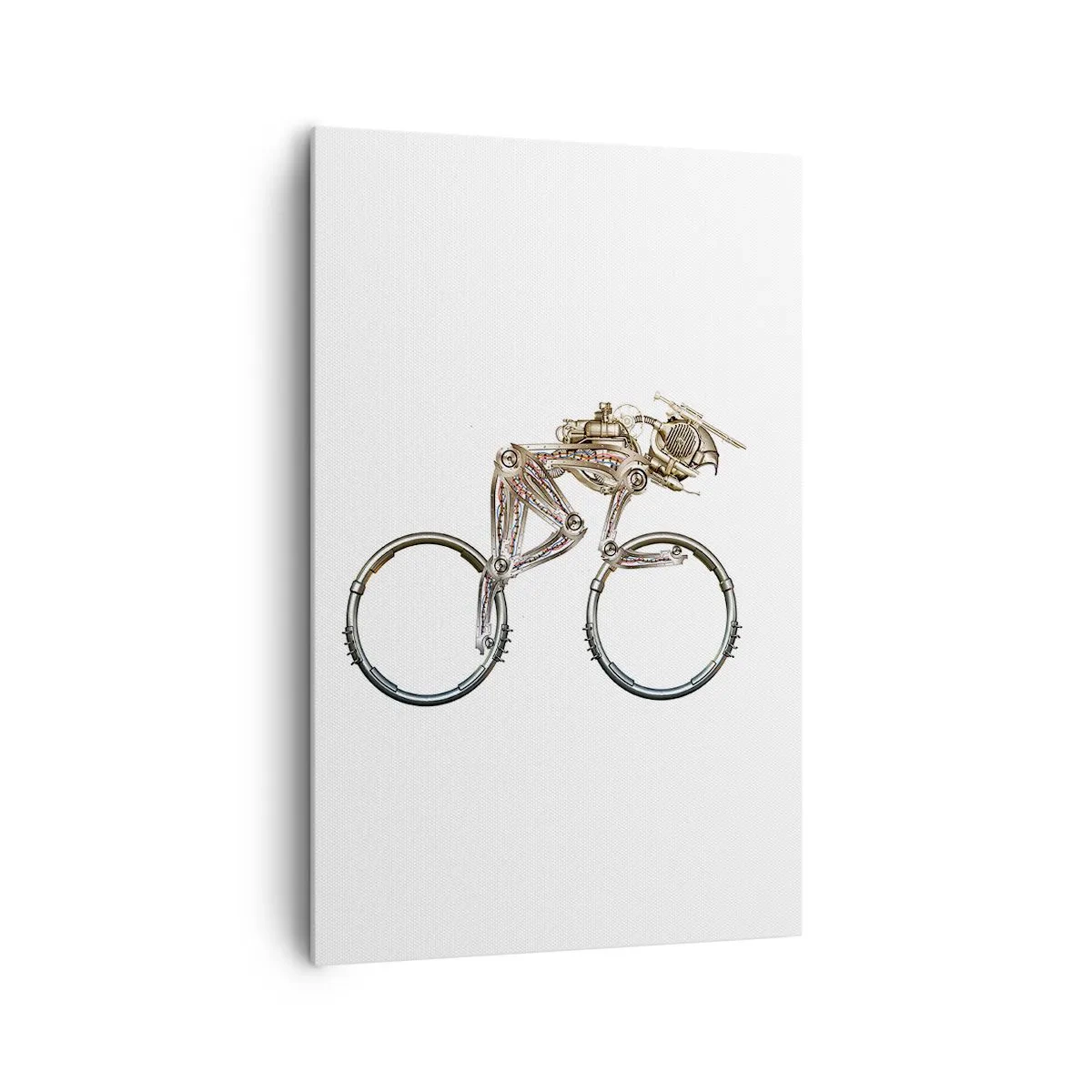 Impression sur toile - Image sur toile - Un vélo mécanique au design futuriste - 80x120cm - Machine exceptionnelle - Décoration murale moderne pour le salon et la chambre ARTTOR