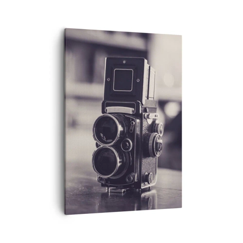 Impression sur toile - Image sur toile - Appareil photo ancien en noir et blanc - 50x70cm - La magie de la photographie ancienne - Décoration murale moderne pour le salon et la chambre ARTTOR
