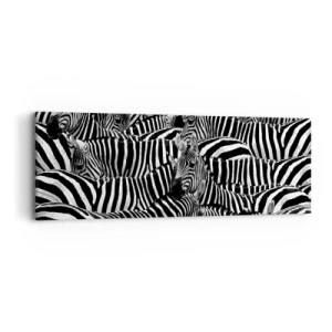 Impression sur toile - Image sur toile - Portrait collectif à rayures - 90x30 cm