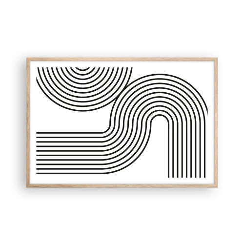 Affiche dans un chêne clair - Poster - En plein virage - 91x61 cm