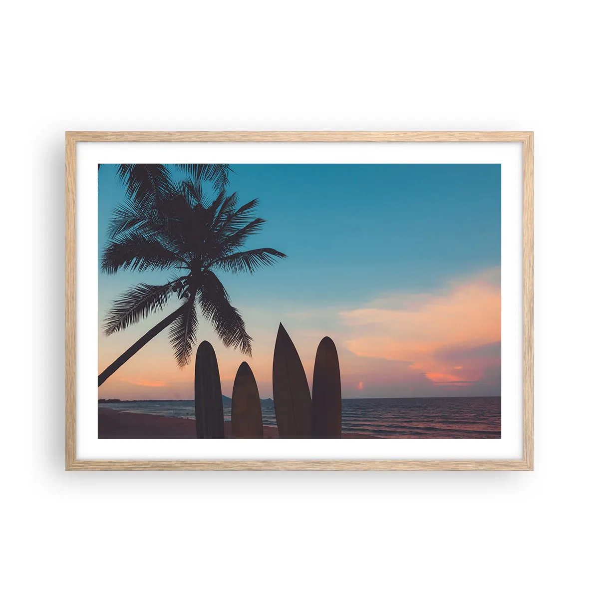 Affiche dans un chêne clair - Poster - Demain sera amusant aussi - 70x50 cm