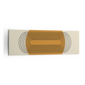 Impression sur toile - Image sur toile - Motif géométrique avec des cercles et des lignes orange - 160x50cm - Plan idéal - Décoration murale moderne pour le salon et la chambre ARTTOR