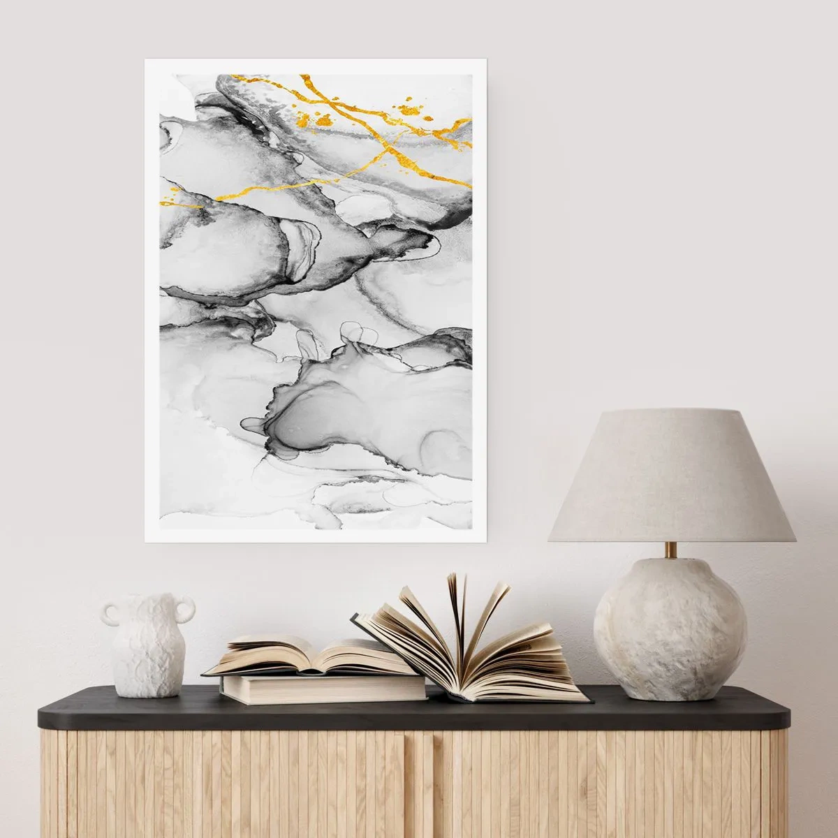 Affiche - Poster - Composition à motif or - 70x100 cm