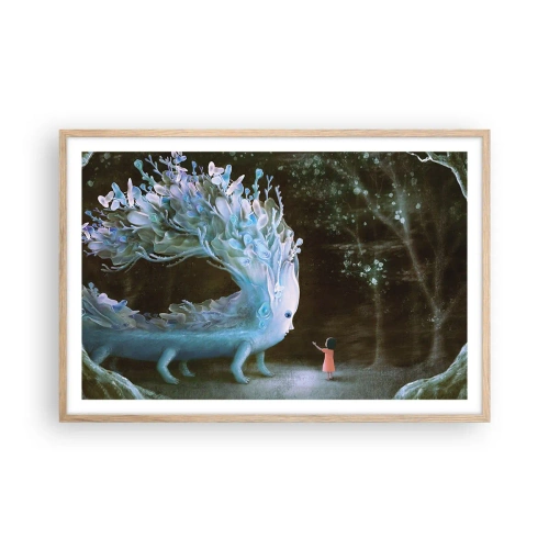 Affiche dans un chêne clair - Poster - Une rencontre fantastique - 91x61 cm