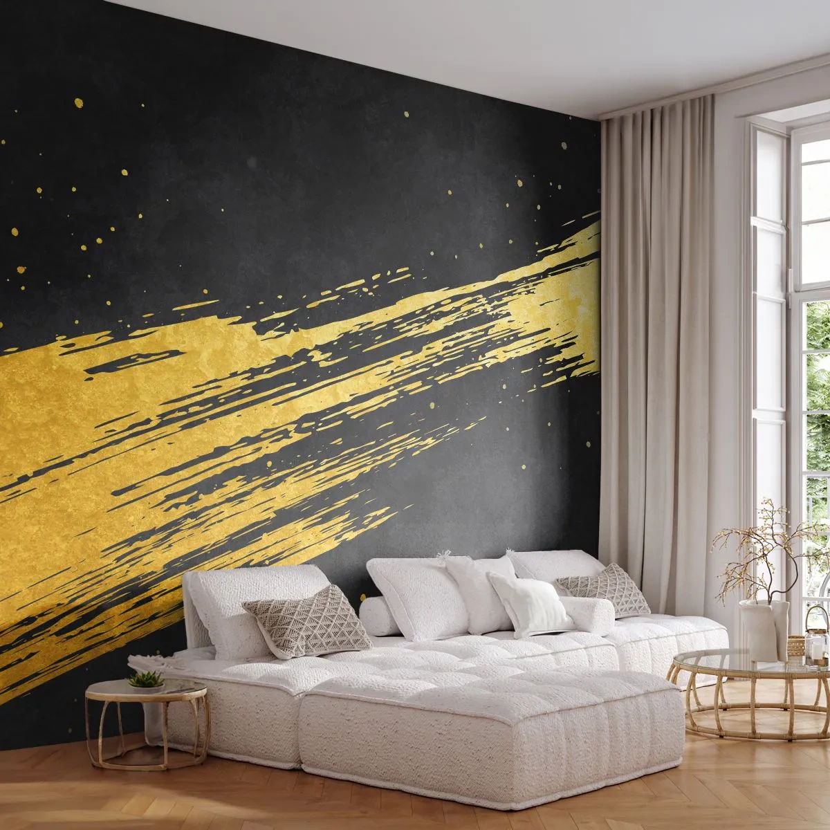 Papier Peint Photo Premium Canvas - Sautez dans l'hyperespace - Art Déco, Élégant, Sombre - 250x175 cm