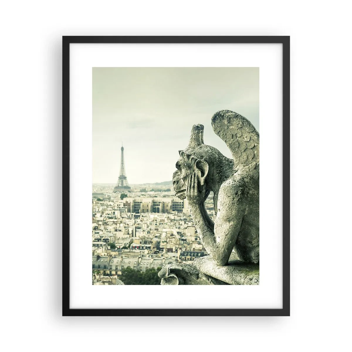 Affiche dans un cadre noir - Poster - Bavardage parisien - 40x50 cm