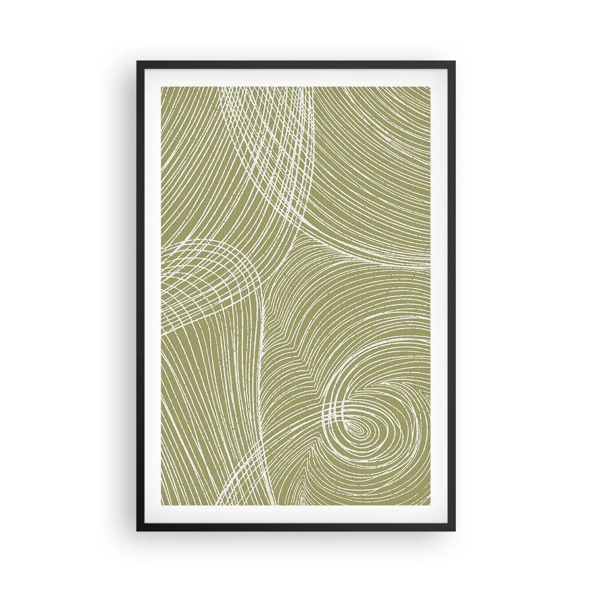 Affiche dans un cadre noir - Poster - Abstraction complexe de blanc - 61x91 cm