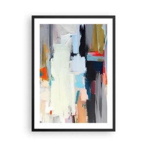 Affiche dans un cadre noir - Poster - Composition abstraite en couleurs dans un style expressif - 50x70cm - Y a-t-il une méthode ? - Décoration murale moderne pour le salon et la chambre ARTTOR