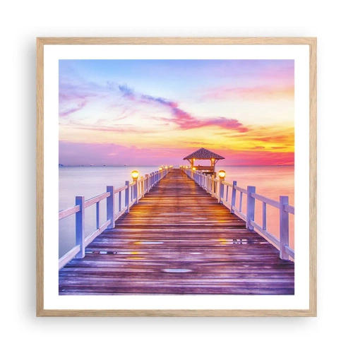 Affiche dans un chêne clair - Poster - Le silence lilas-doré du soir - 60x60 cm