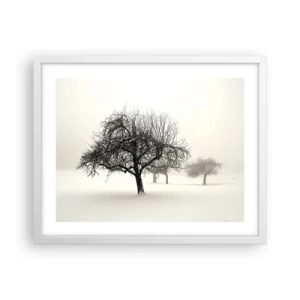 Affiche dans un cadre blanc - Poster - Un rêve hivernal - 50x40 cm
