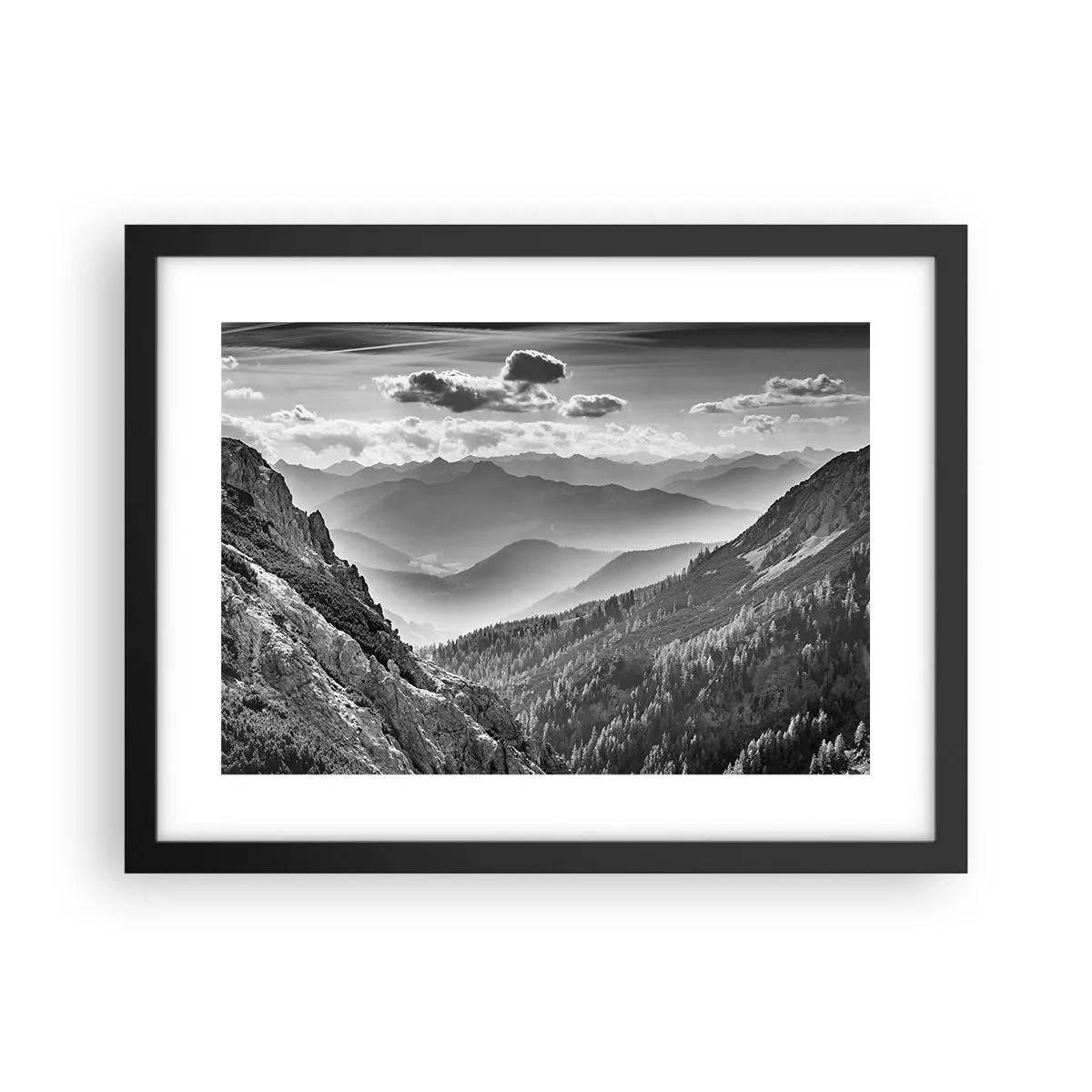 Affiche dans un cadre noir - Poster - Jusqu'à l'horizon - 40x30 cm