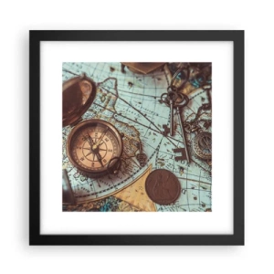 Affiche dans un cadre noir - Poster - Pour ceux qui recherche l'aventure - 30x30 cm