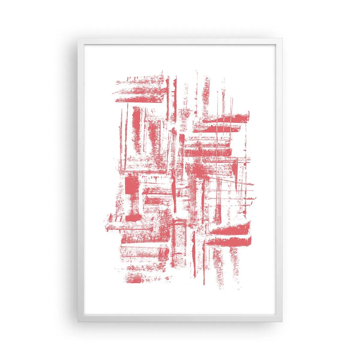 Affiche dans un cadre blanc - Poster - La ville rouge - 50x70 cm