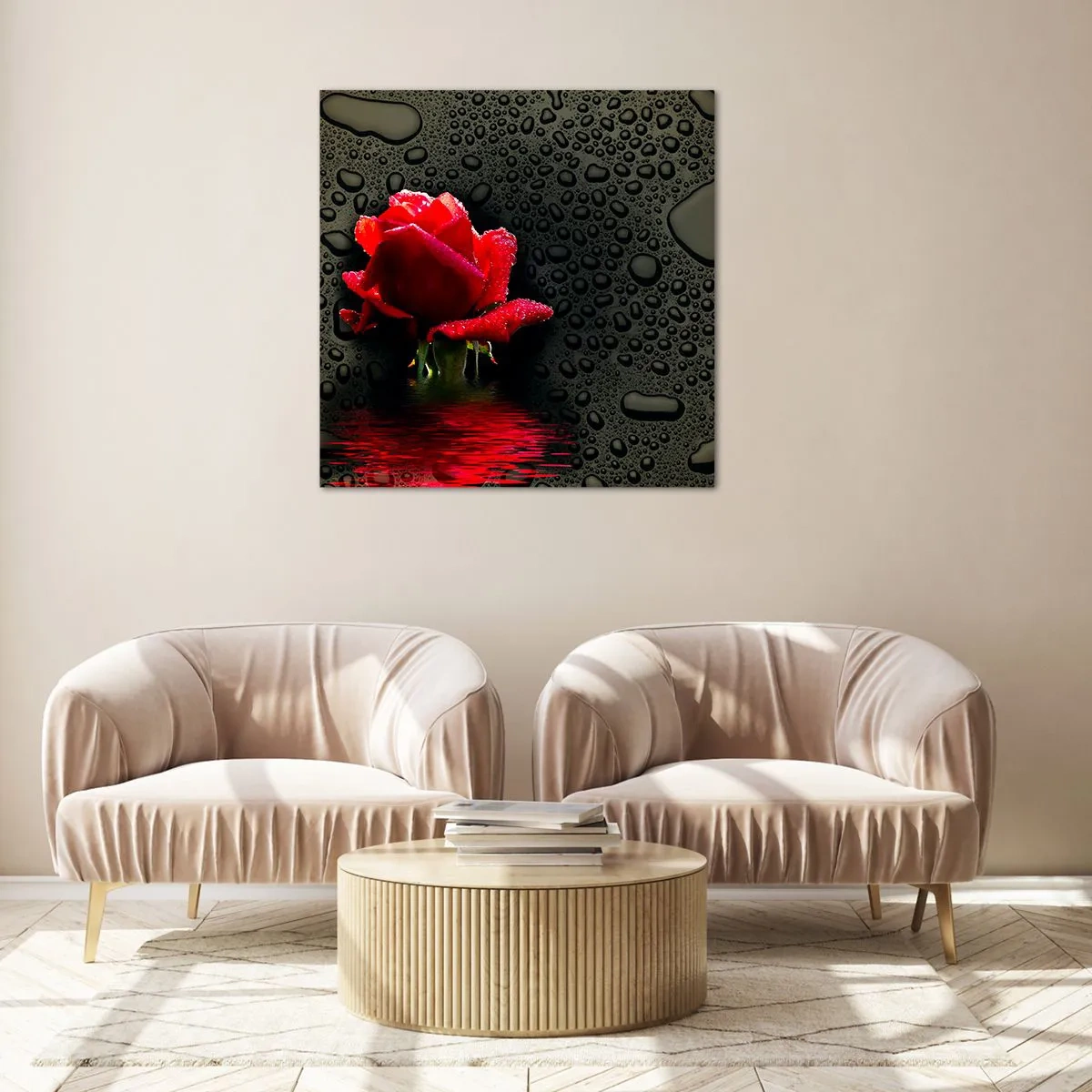 Impression sur verre - Image sur verre - Rouge et noir - 40x40 cm