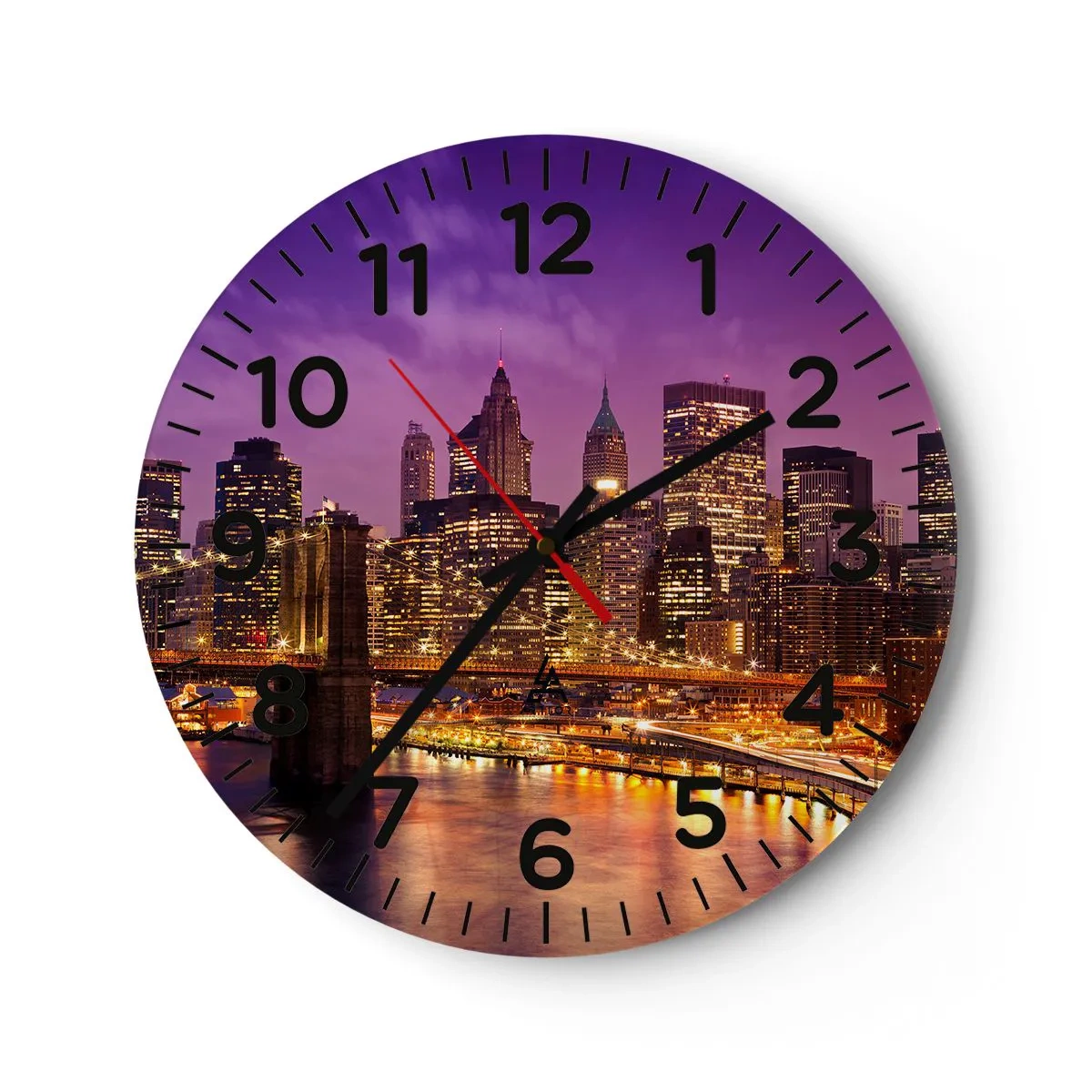 Horloge murale - Pendule murale - Manhathann or violet - 40x40 cm