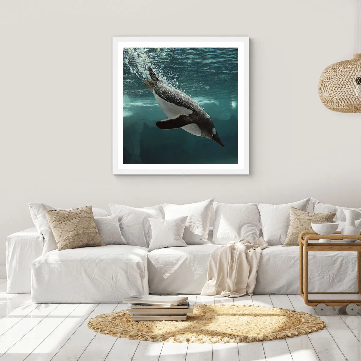 Affiche dans un cadre blanc - Poster - Bienvenue dans mon monde - 50x50 cm