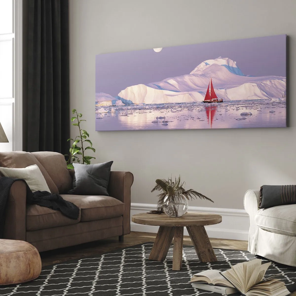 Impression sur toile - Image sur toile - La chaleur de la voile, le froid de la glace - 90x30 cm
