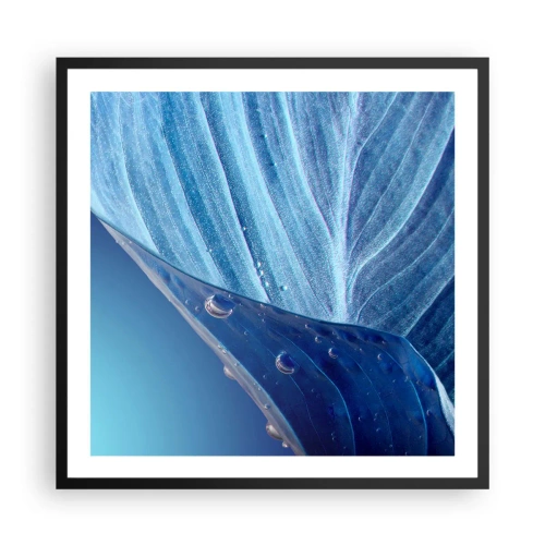 Affiche dans un cadre noir - Poster - Gouttes cachées du bleu - 60x60 cm