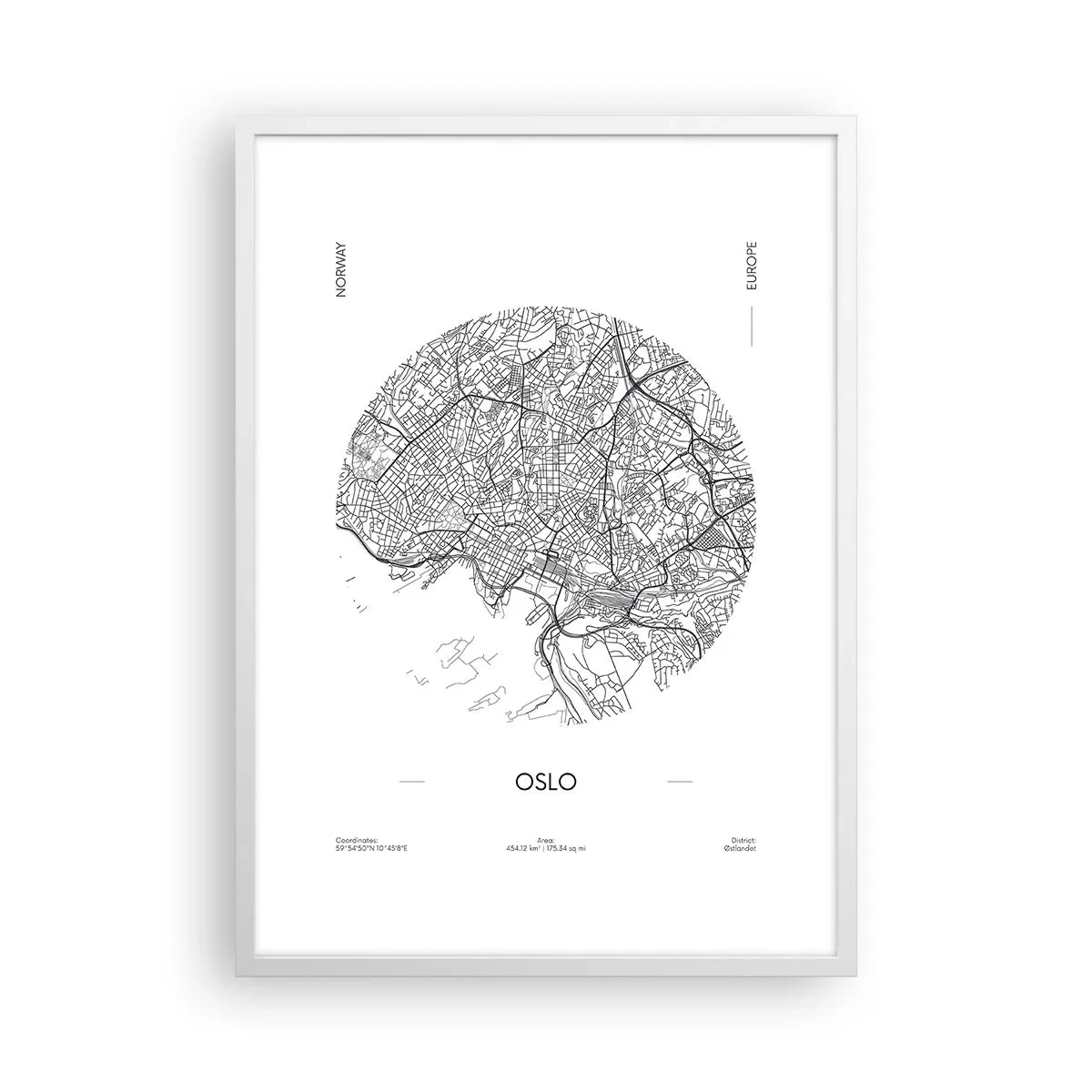 Affiche dans un cadre blanc - Poster - Anatomie d’Oslo - 50x70 cm