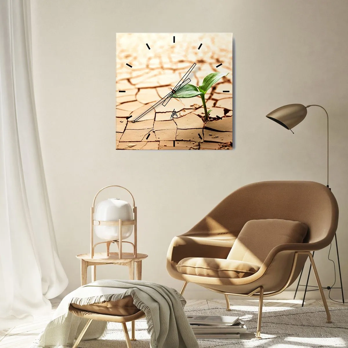 Horloge murale - Pendule murale - La force indomptable de la vie - 40x40 cm