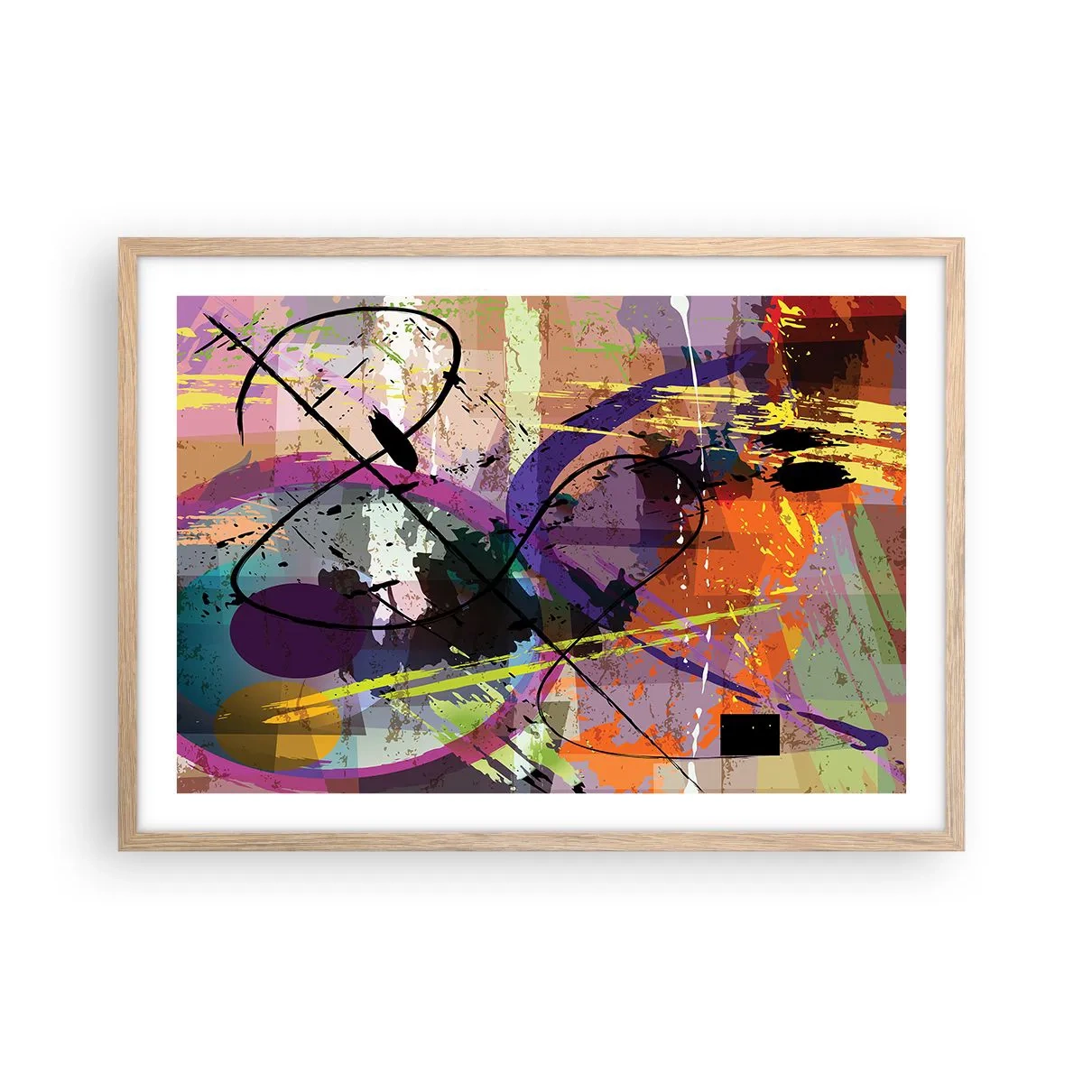 Affiche dans un chêne clair - Poster - Vous pouvez aller tout droit ou autour - 70x50 cm