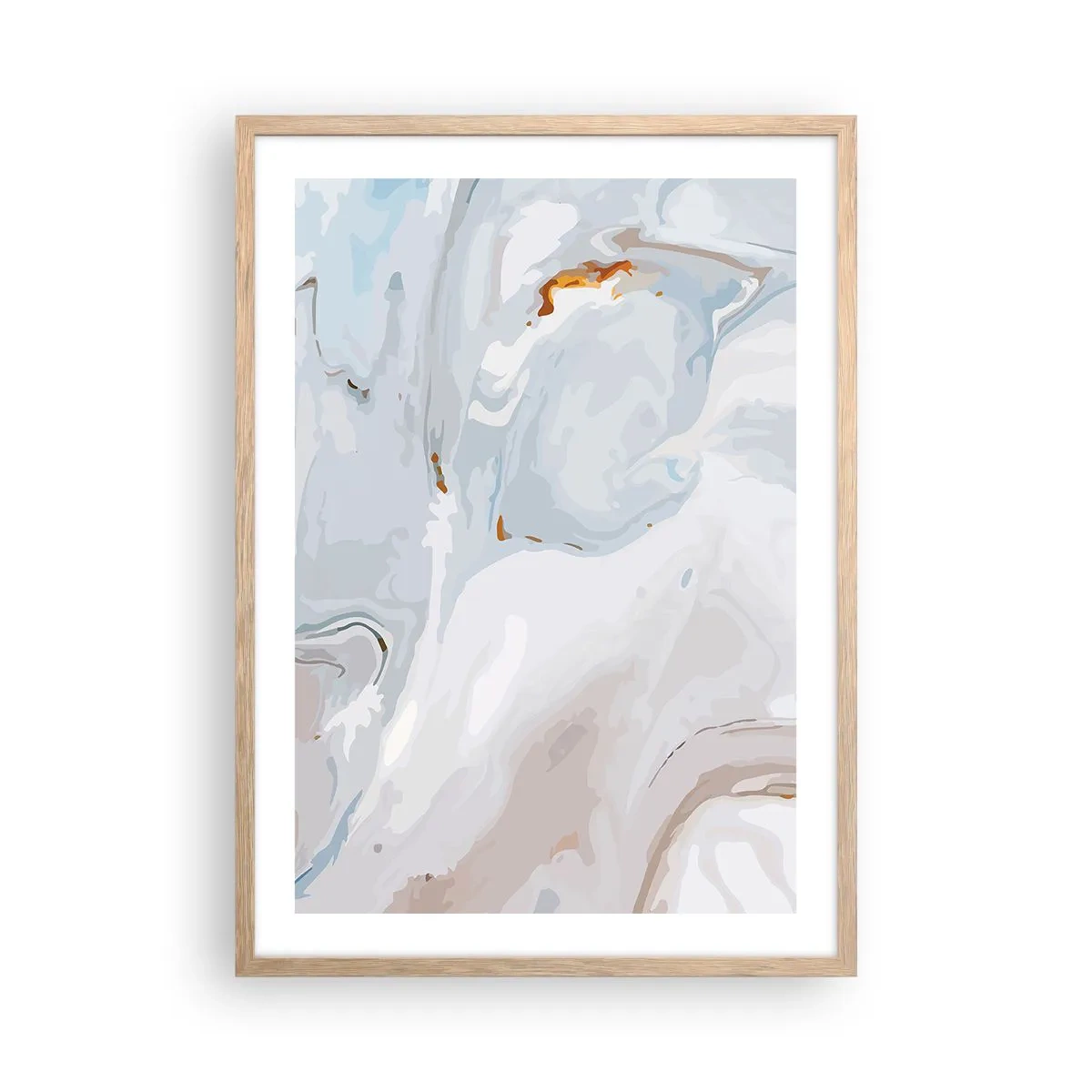 Affiche dans un chêne clair - Poster - Blanc surélevé - 50x70 cm