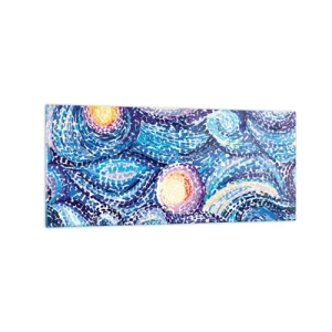 Impression sur verre - Image sur verre - Une interprétation artistique du ciel étoilé dans le style de Van Gogh - 120x50cm - D'après un tableau de van Gogh - Décoration murale moderne pour le salon et la chambre ARTTOR