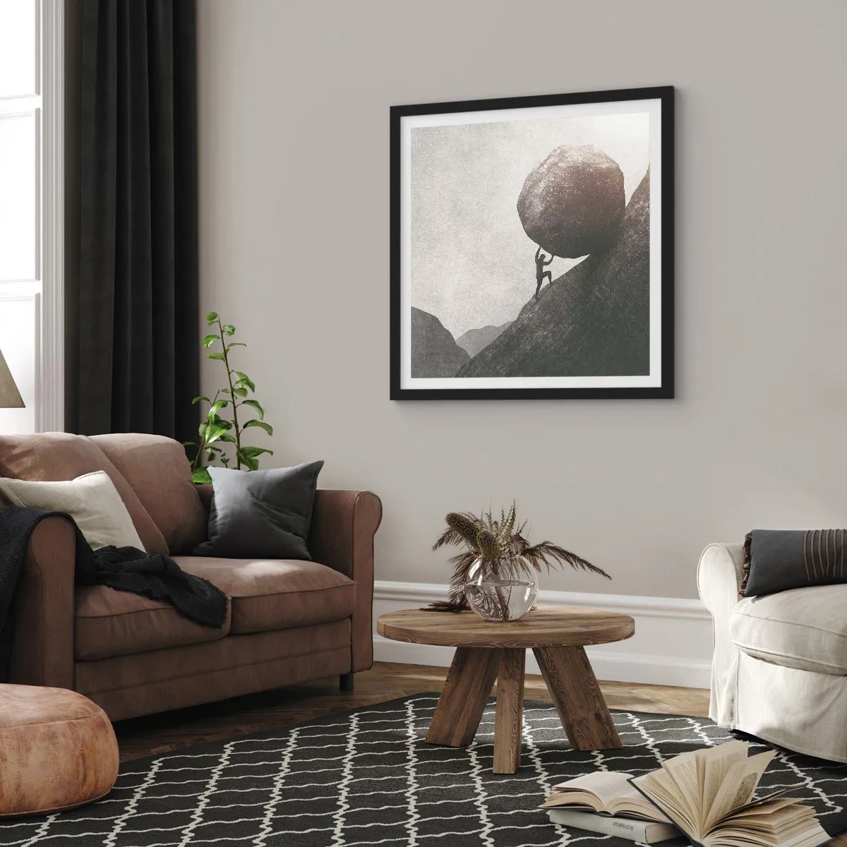 Affiche dans un cadre noir - Poster - Je crois contre tout espoir - 60x60 cm